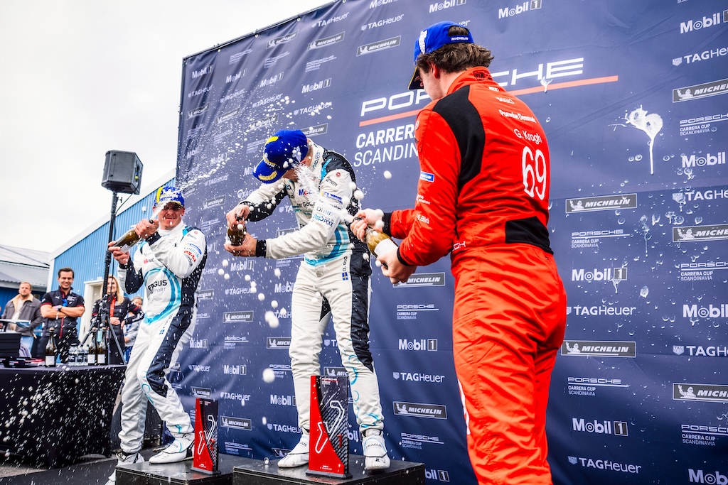 Gustav Krogh tæt på sejr i Porsche Carrera Cup-finale.
(Foto: Porsche Carrera Cup Scandinavia)